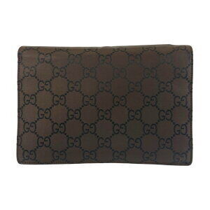 Gucci nylon clutch GG bag brown